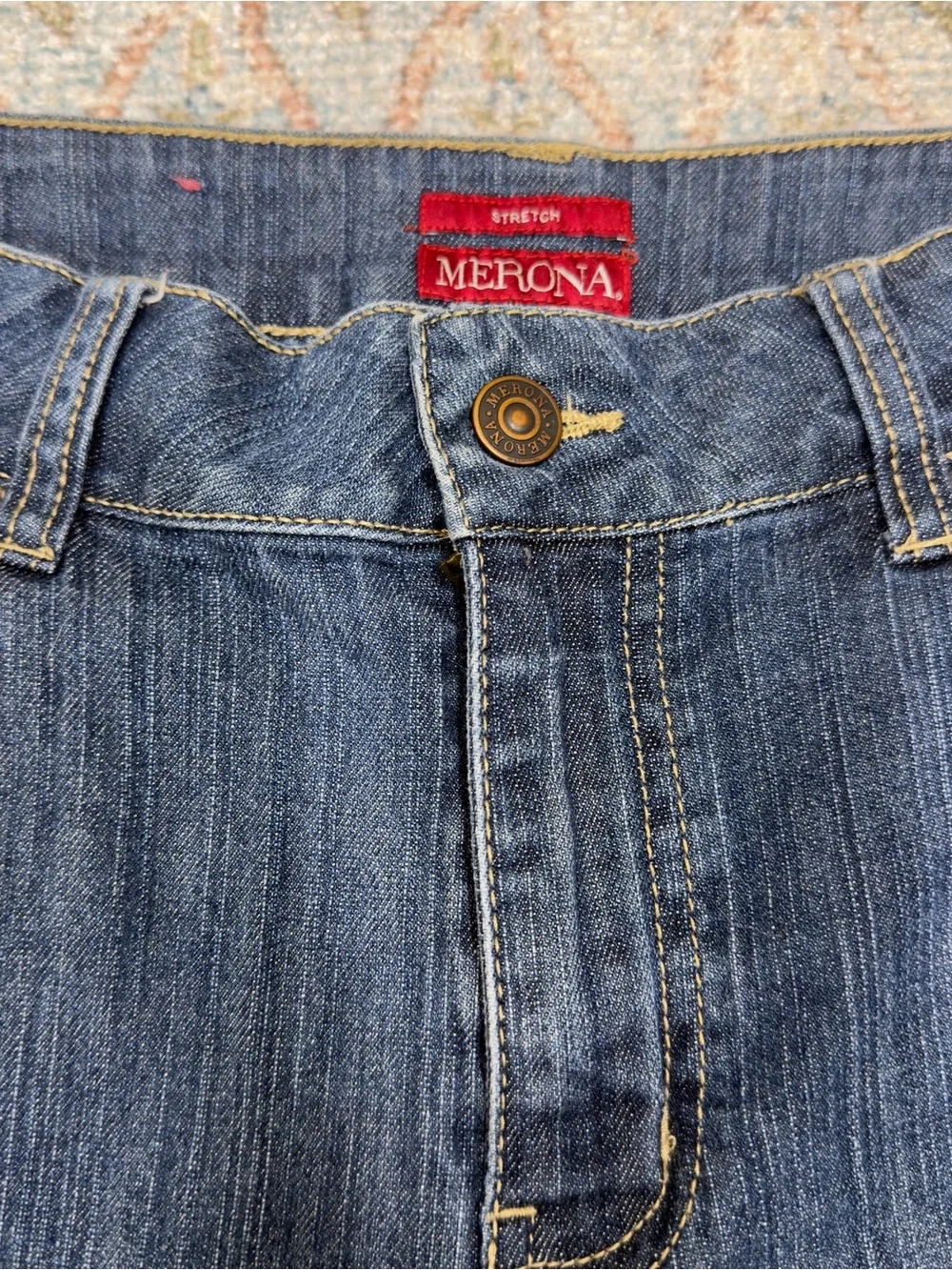 Merona Dark Blue Long Denim Jean Shorts/ Jorts size 10